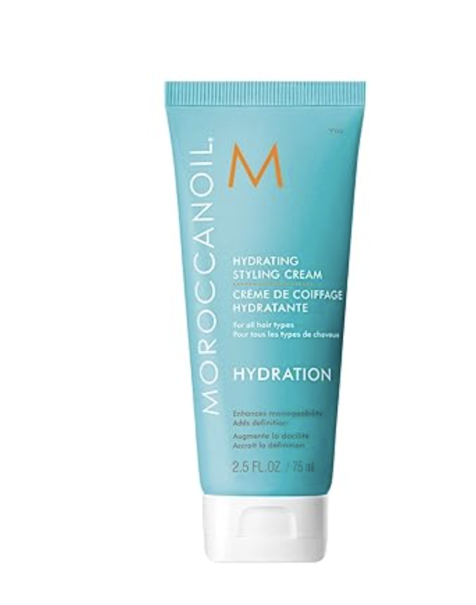 A tube of Moroccanoil Hydrating Styling Cream on a clean white background.
