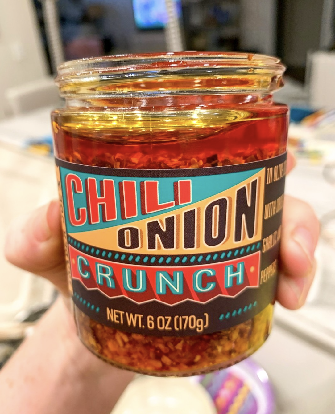 Trader Joe's Crunchy Chili Onion spooned over noodles