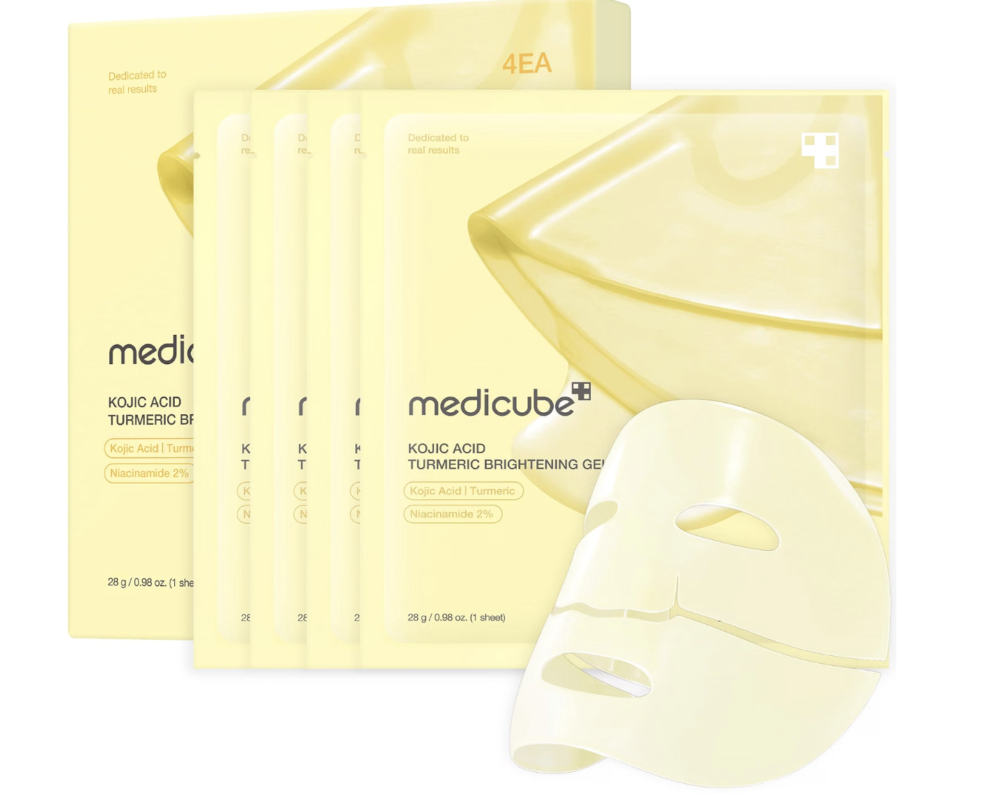 Medicube Kojic Acid Turmeric Gel Mask four-pack