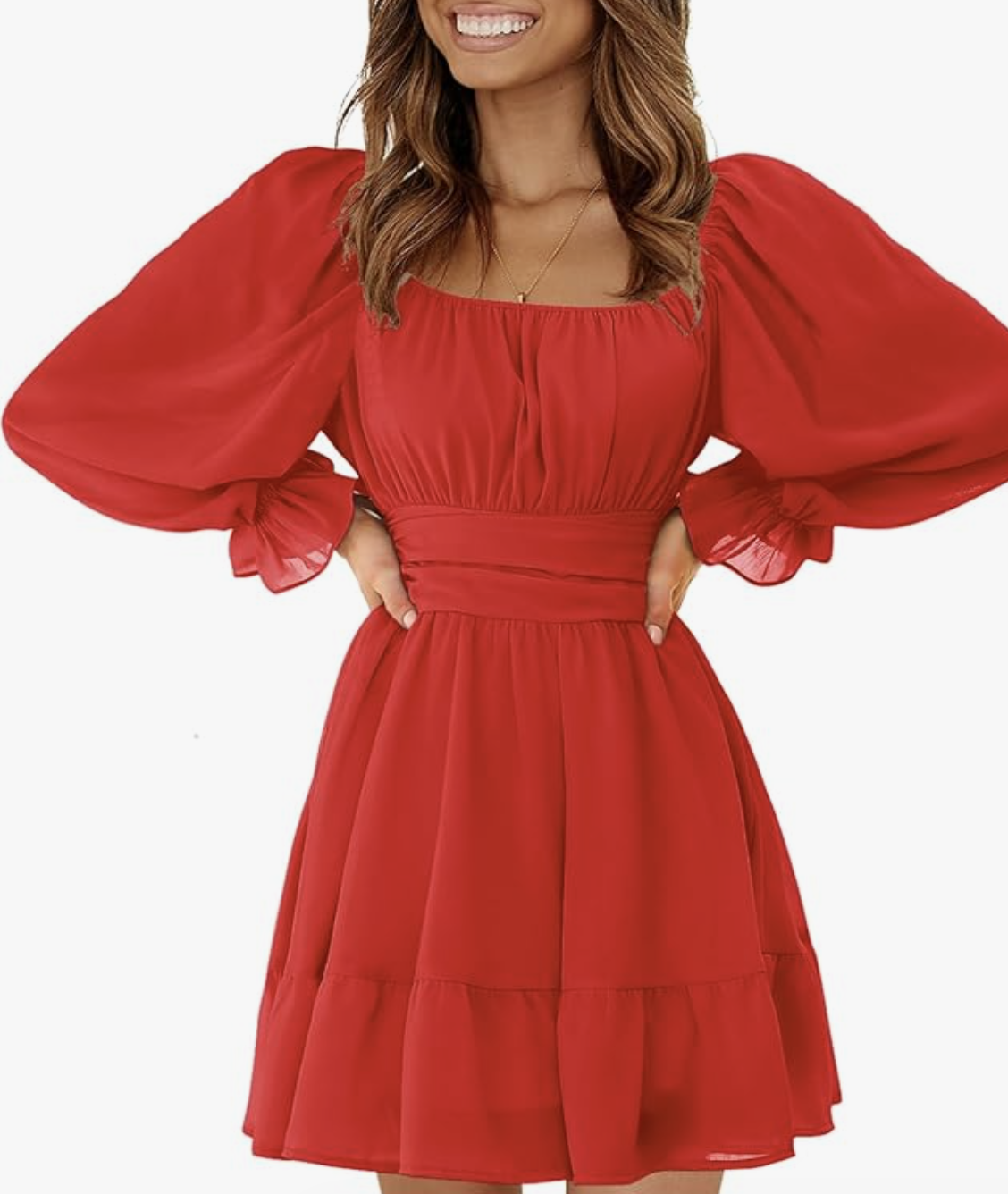 Casual Long Lantern Sleeve Dress