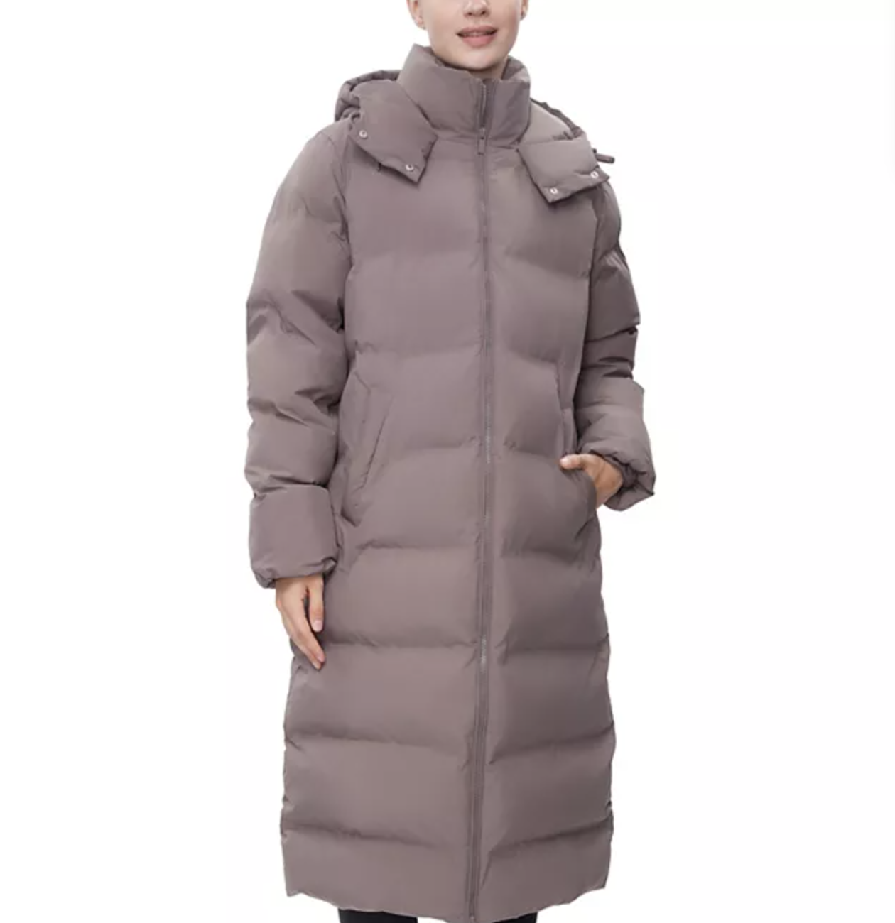 Black Rokka&Rolla seamless heavyweight maxi puffer coat