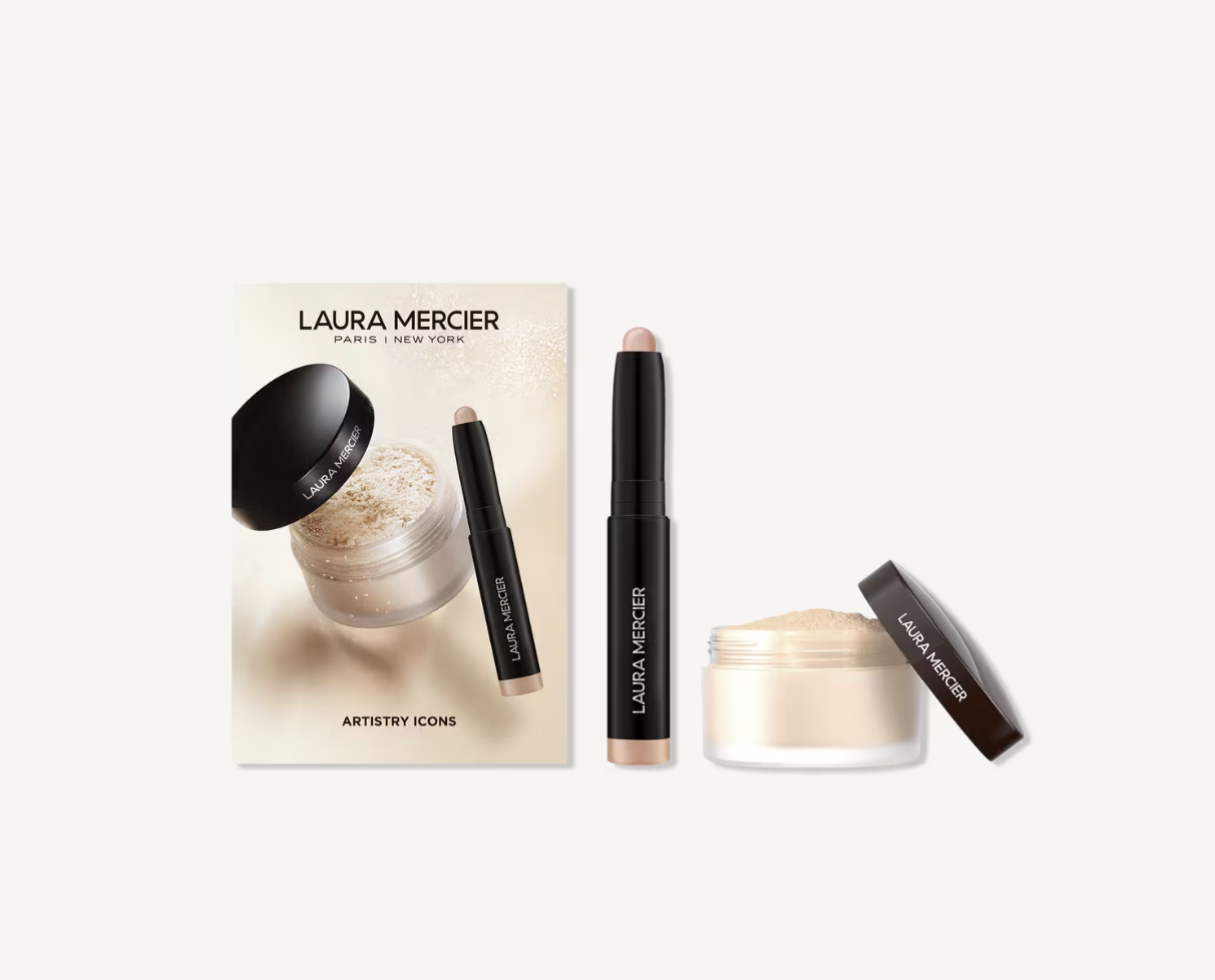 Laura Mercier Artistry Icons set with Caviar Stick eyeshadow and setting powder