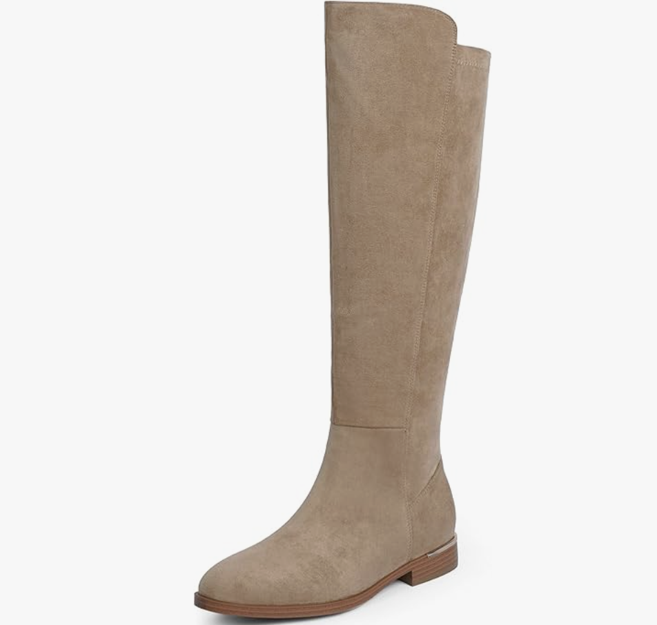 Knee High Boots Women Flat Rounded Toe Stretchy