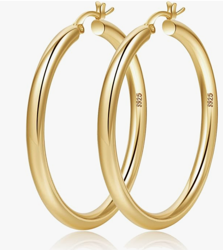 4mm Thick Gold Chunky Earrings