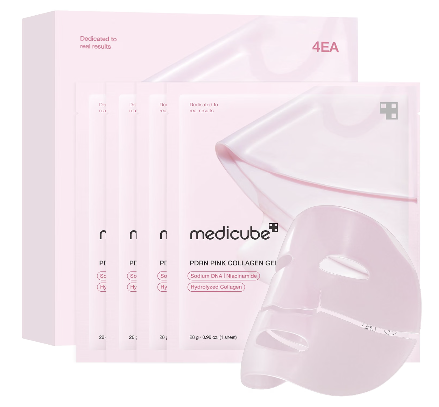 Medicube PDRN Pink Collagen Gel Mask four-pack