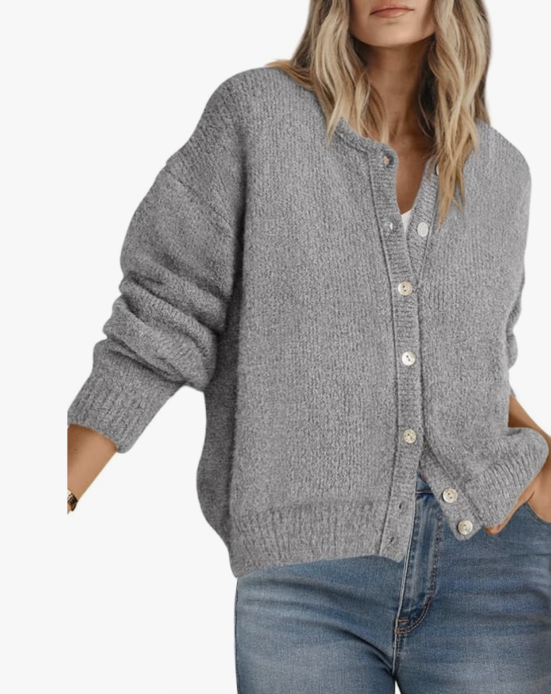 Long Sleeve Crewneck Button Down