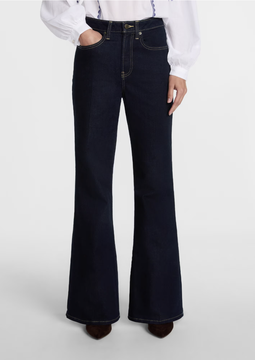 Scenario high-rise flare denim jeans.