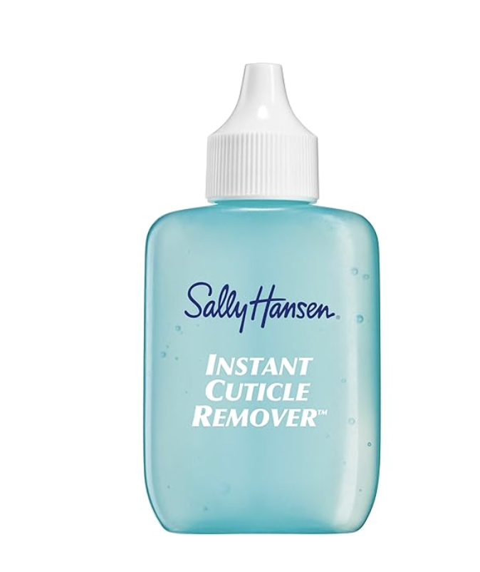 A bottle of Sally Hansen Instant Cuticle Remover gel in light blue packaging on a white background.