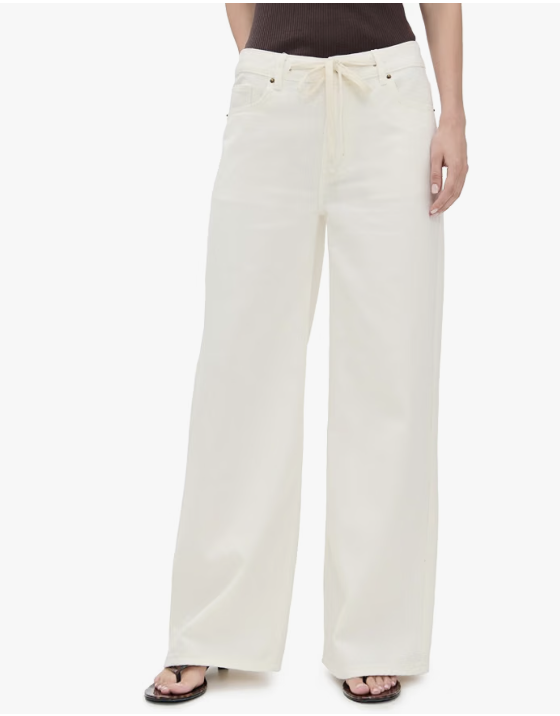 Lioness Women's Muse Jeans in an ecru wash with a drawstring waist