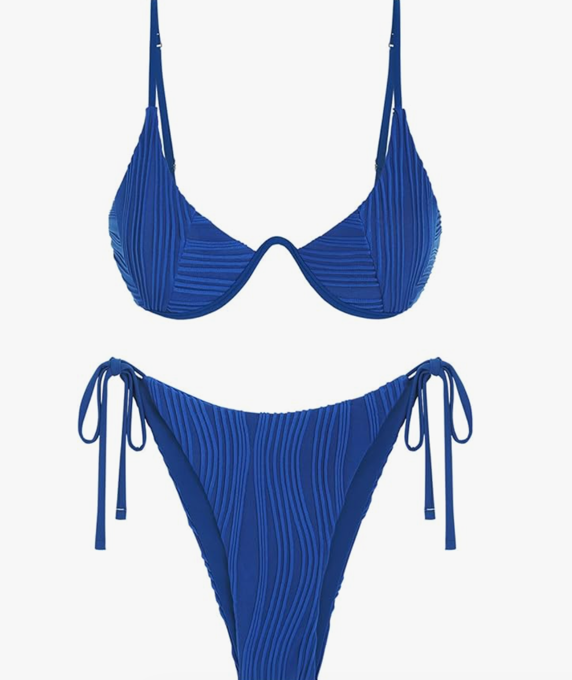 Ribbed Two Piece Swimsuits Underwire $36.99