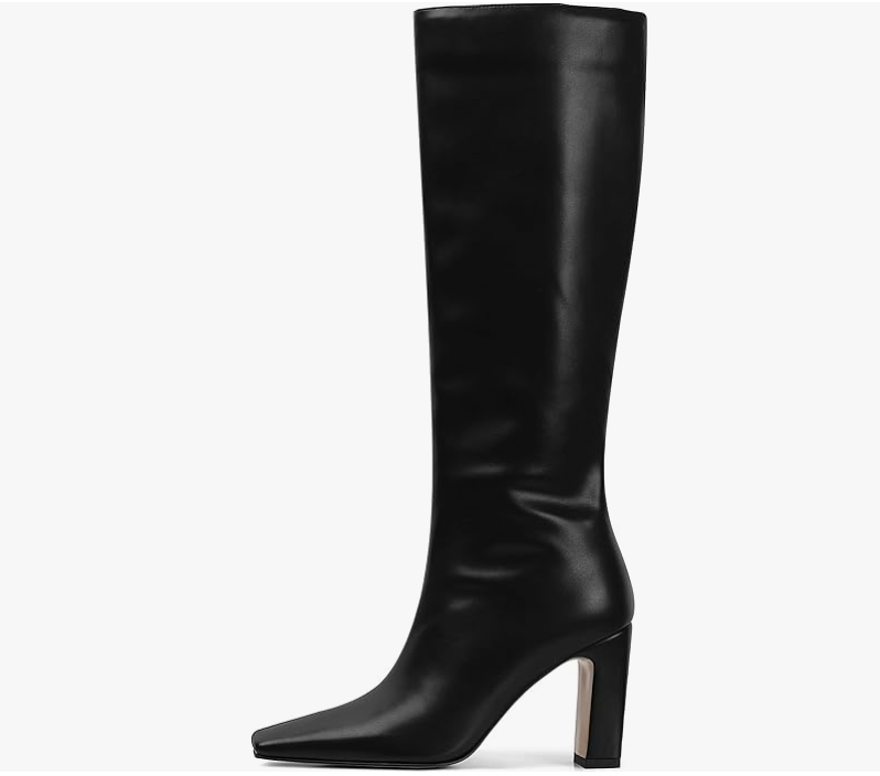 Square Toe Chunky Heeled Boots