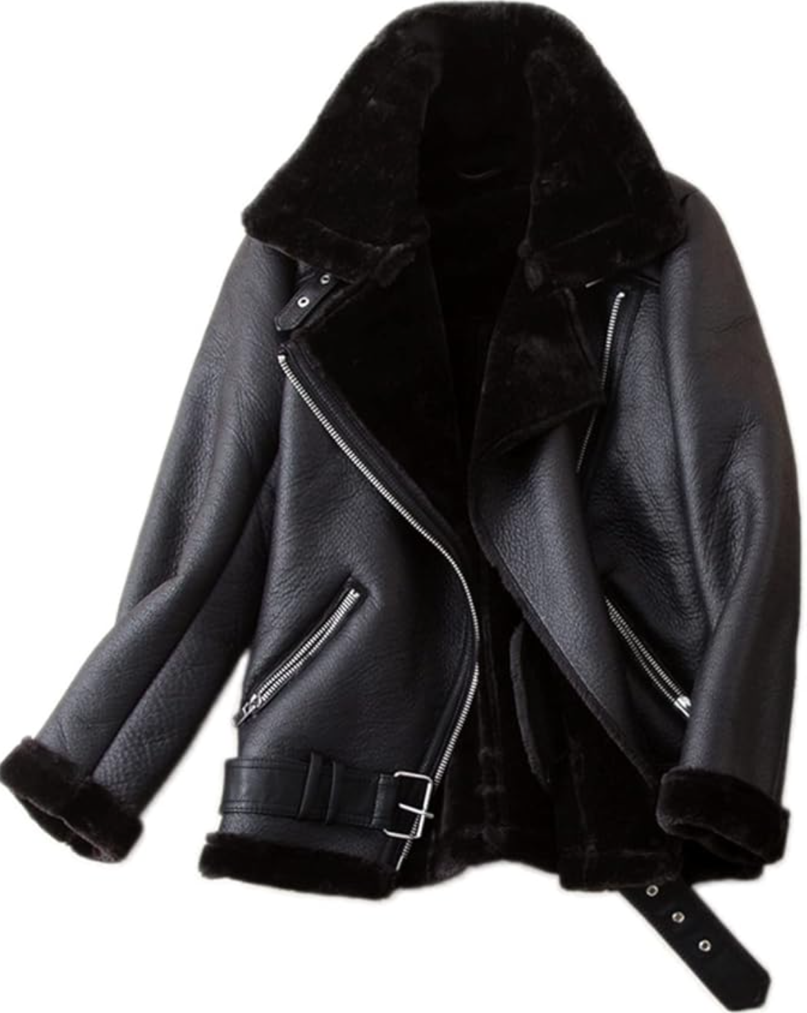 Faux Shearing Moto Jacket