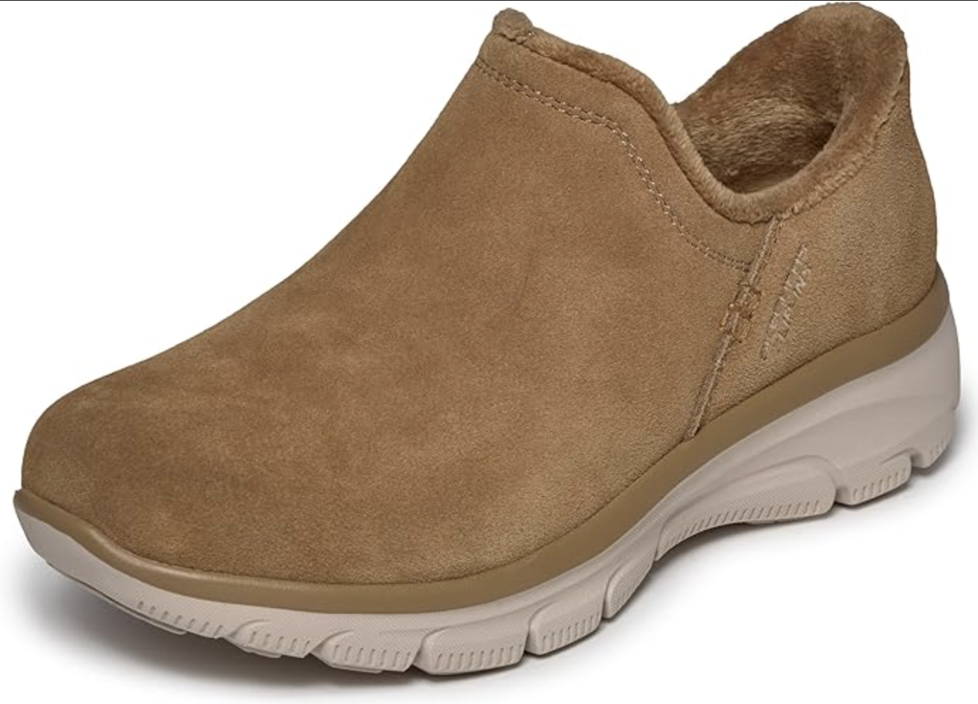 Skechers Easy Going Modern Hour suede ankle boots with a low-profile silhouette.