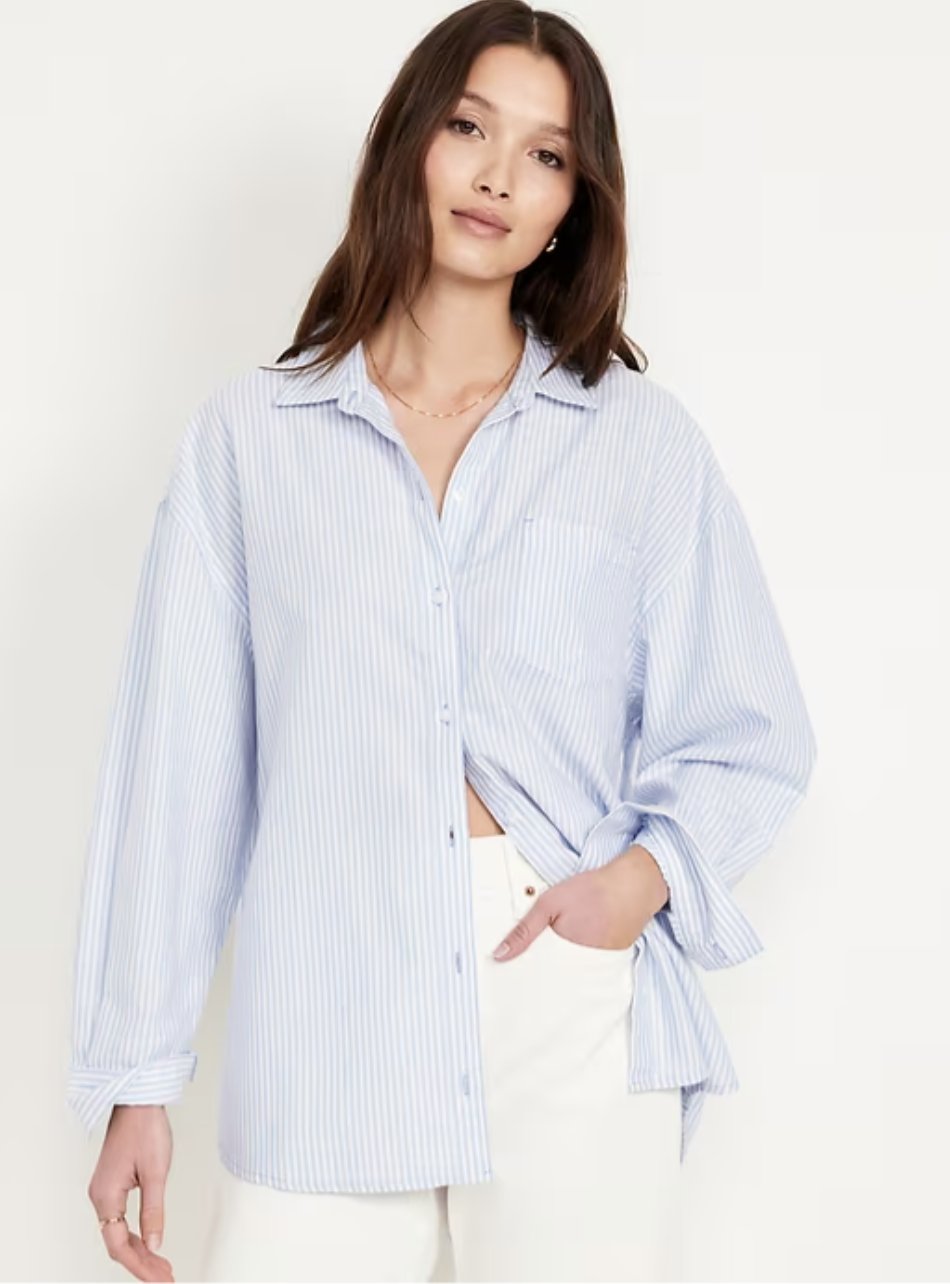 Oversized Button-Down Boyfriend Shirt