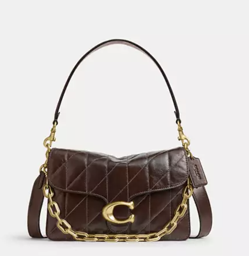 Coach Chain Tabby Shoulder Bag with gold chain strap for a night out