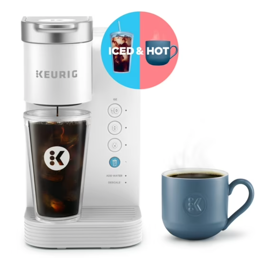 Keurig K-Express Essentials Plus, Iced and Hot Single-Serve K-Cup Pod Coffee Maker, White