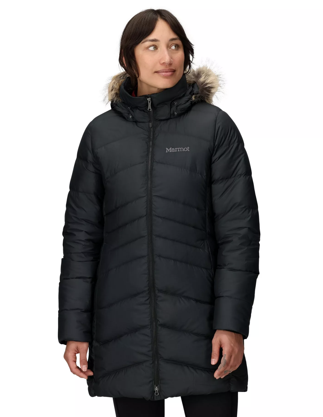 Marmot Montreal mid-thigh down coat with hood