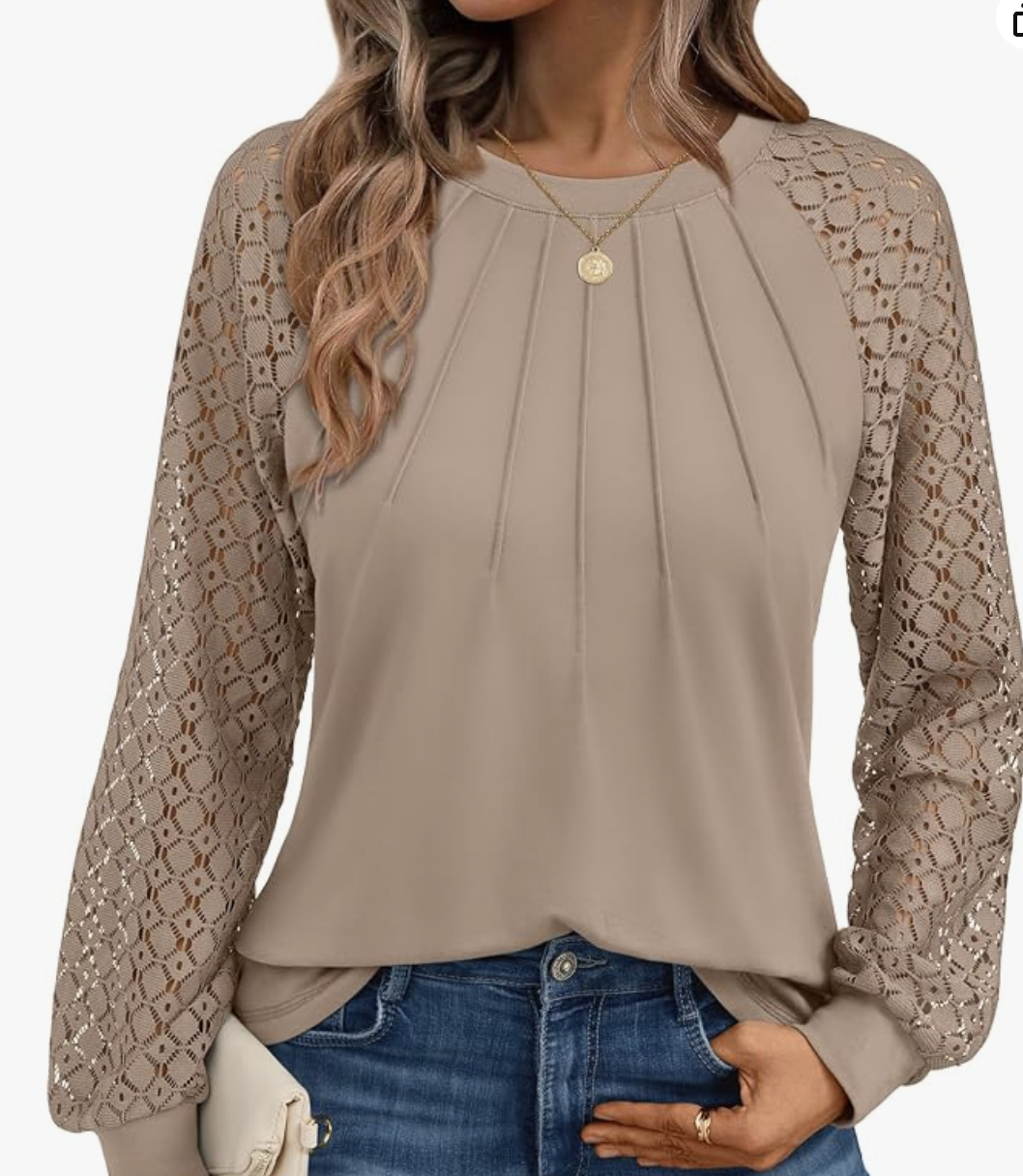 AUTOMET lace long-sleeve top styled for fall, featured in an Autum Love guide