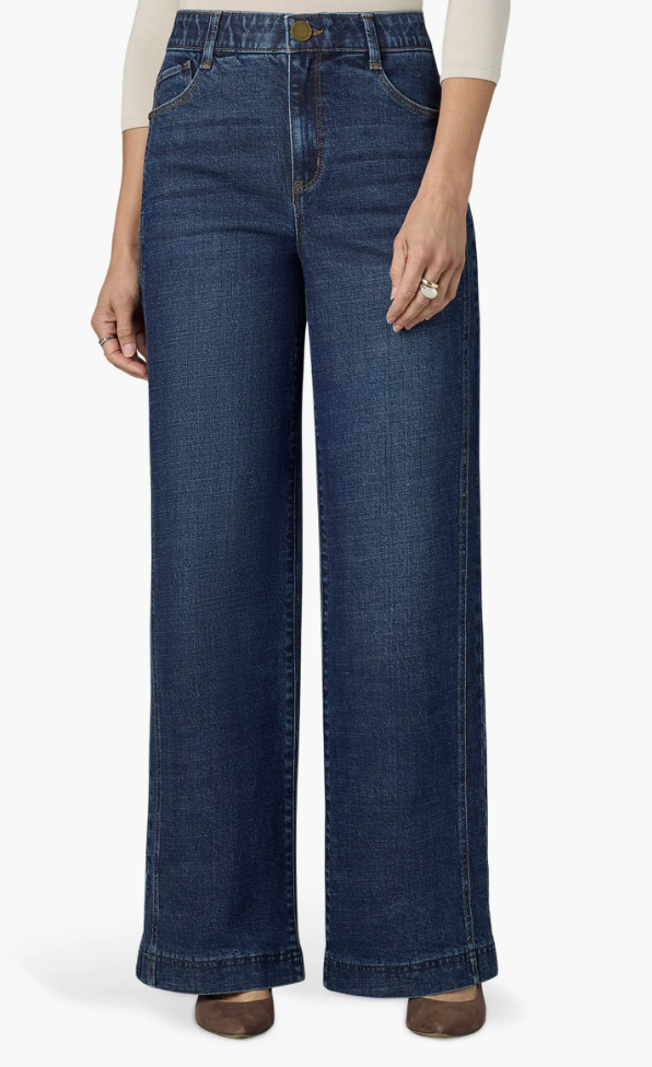 Wit and Wisdom Gracie side-seam wide-leg blue jeans for fall