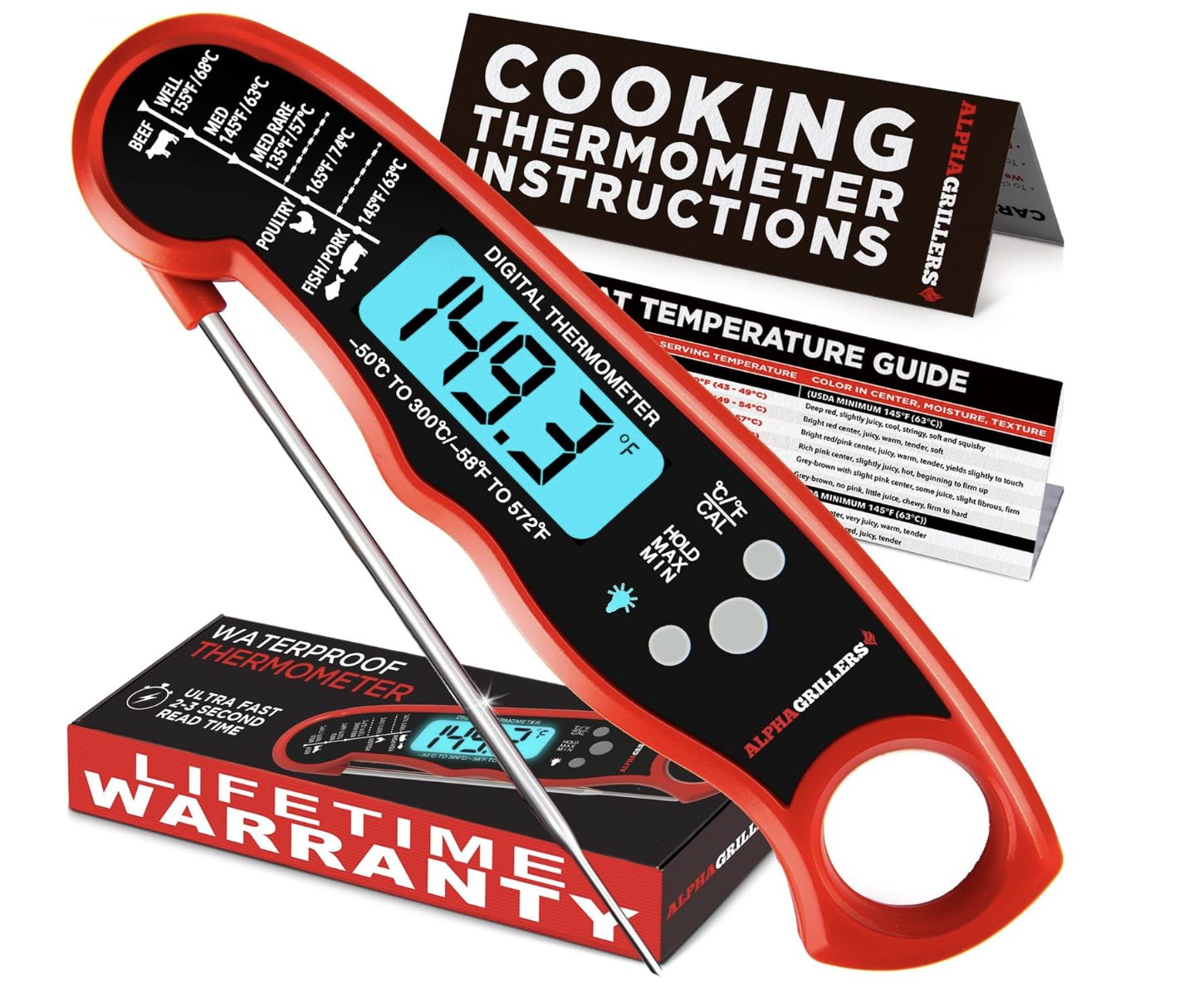 Alpha Grillers instant-read digital meat thermometer