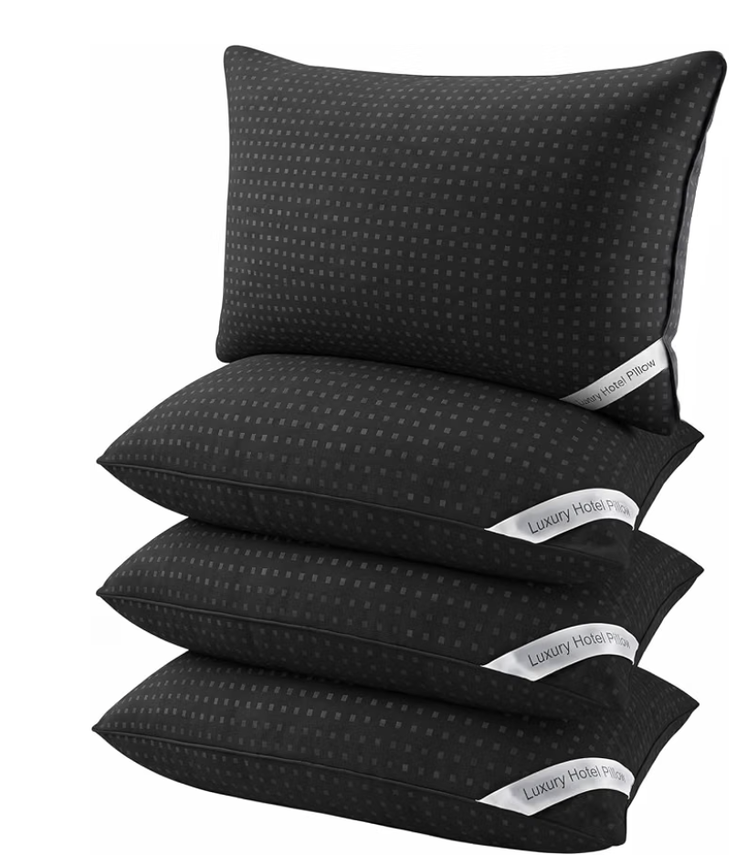 Set of four standard-size bed pillows
