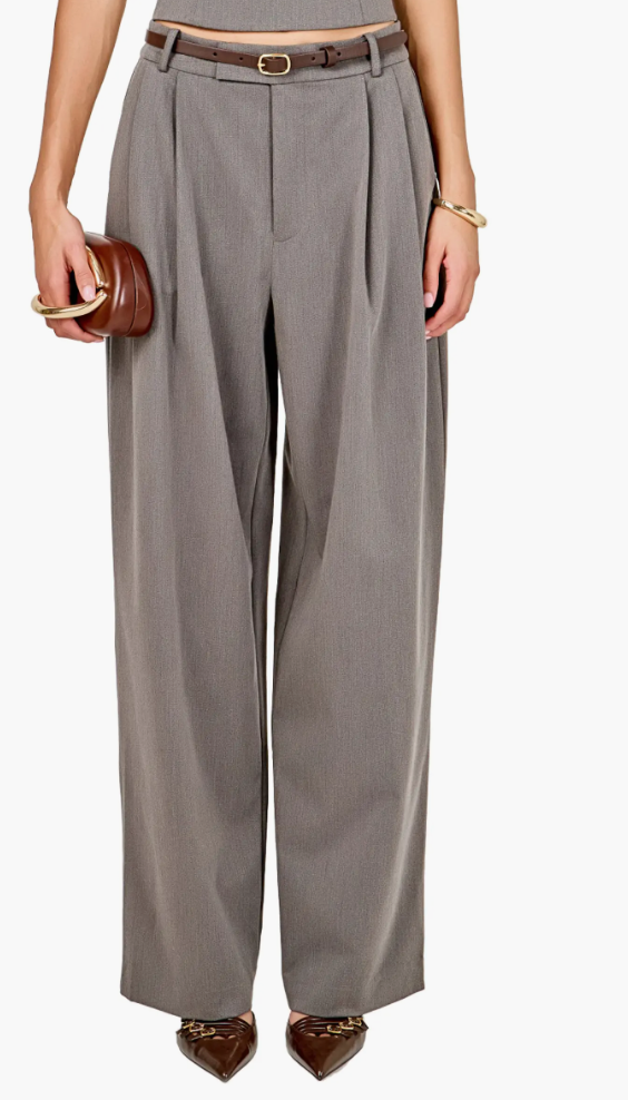 Pleat Front Wide Leg Pants Endless Rose