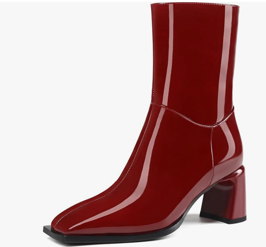 Square Toe Mid Calf Boots