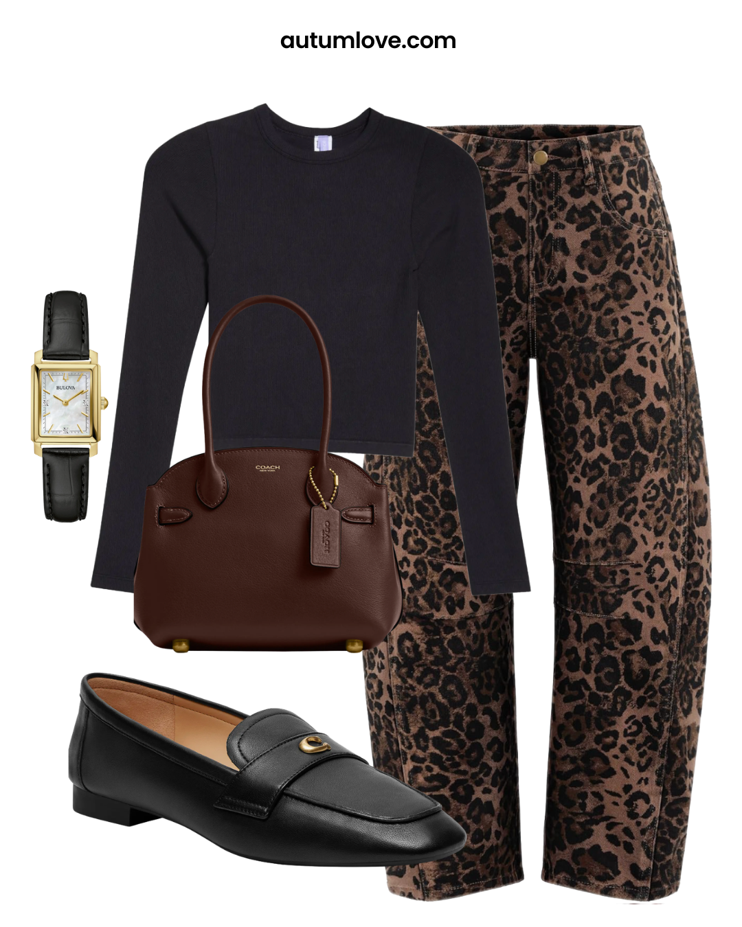 A high-fashion styling of medium-wash barrel leg jeans paired with sleek pointed-toe kitten heels and a tucked-in structured blazer, illustrating how to balance the voluminous horseshoe denim silhouette with elegant footwear.