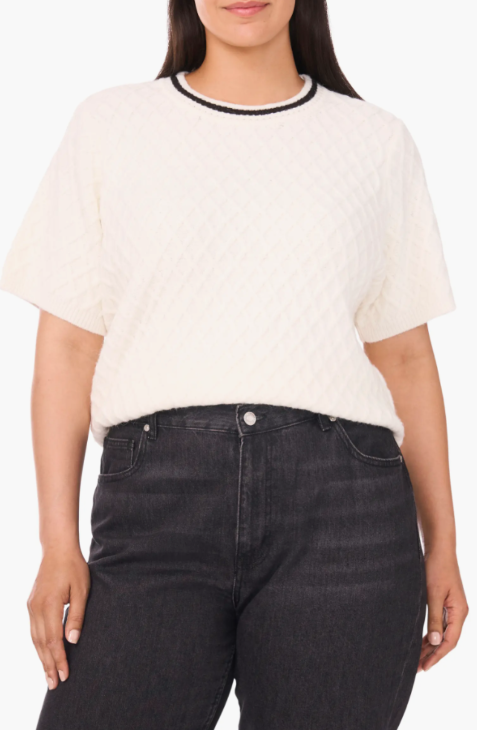 Diamond Stitch Short Sleeve Sweater Halogen®