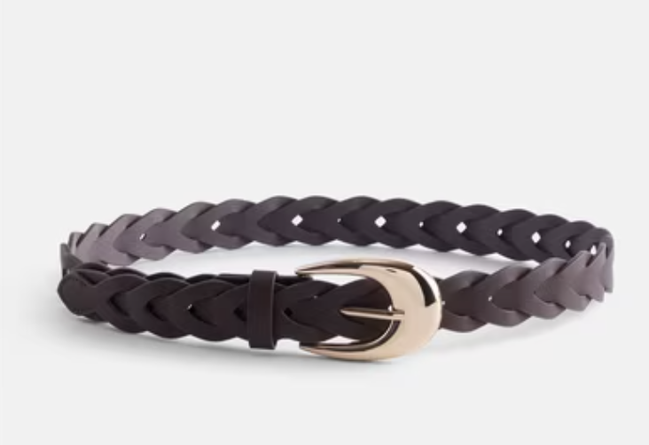 Black Scenario twisted braided belt.