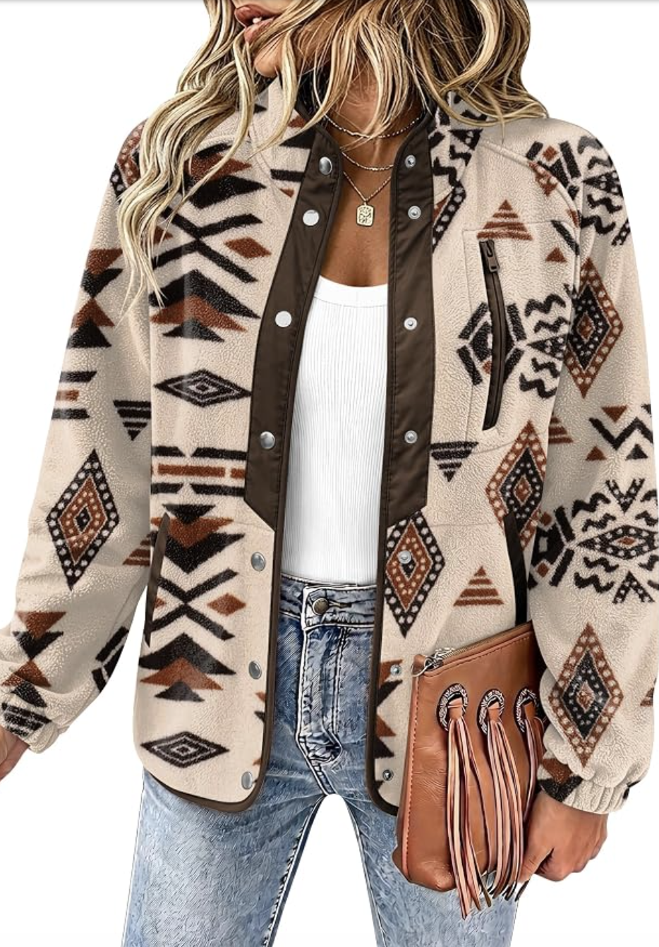 Zeagoo Western fleece jacket styled for fall, featured in an Autum Love guide