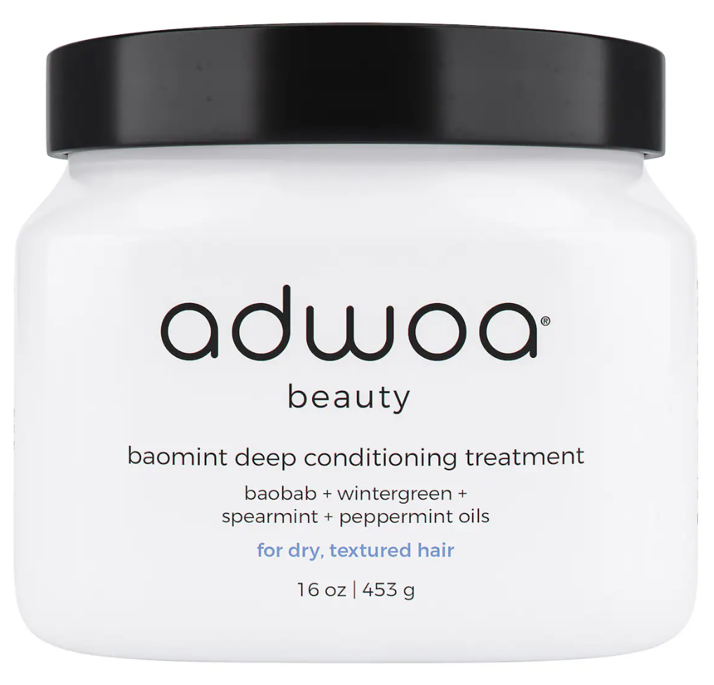 adwoa beauty Baomint deep conditioning treatment for natural hair scalp health.