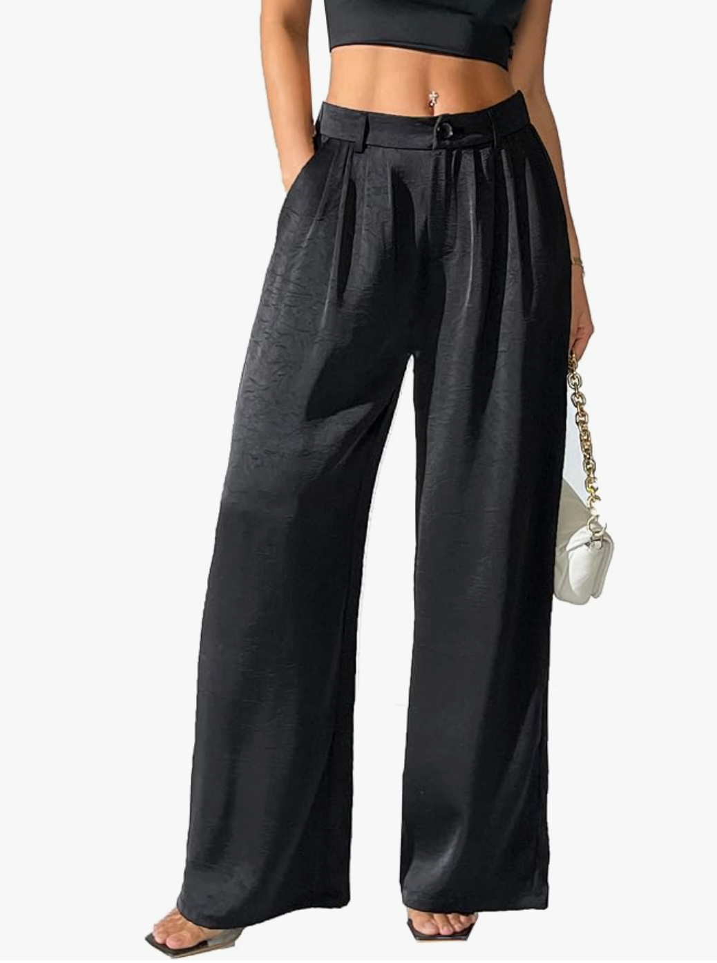 Textured Wide Leg Pants