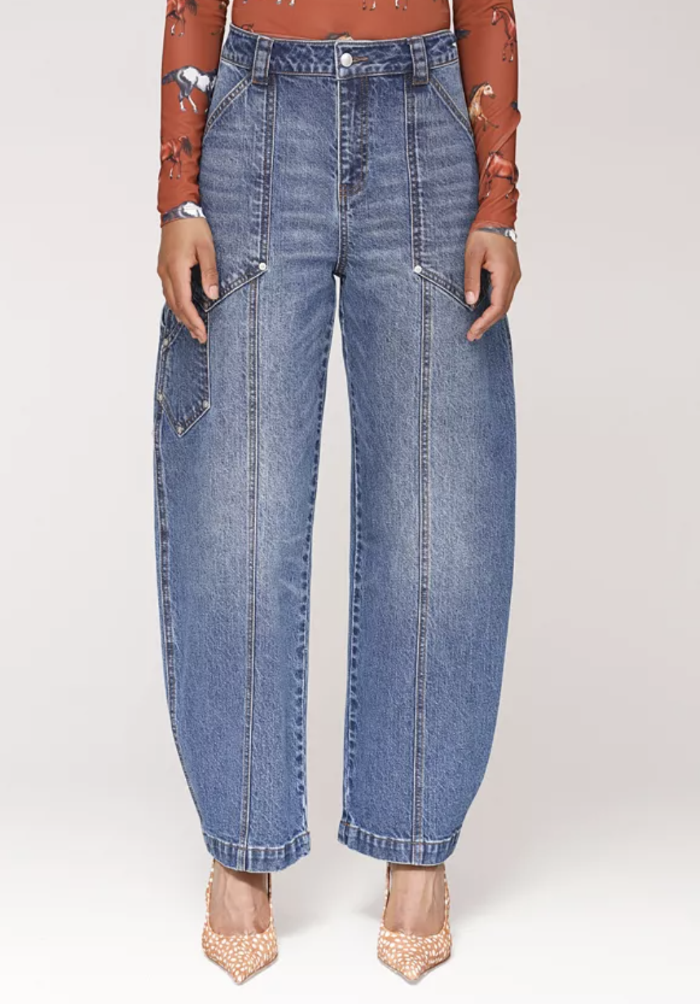 Avec Les Filles Women's Carpenter Barrel Leg Jeans