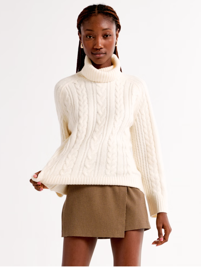 Cable Knit Turtleneck Sweater