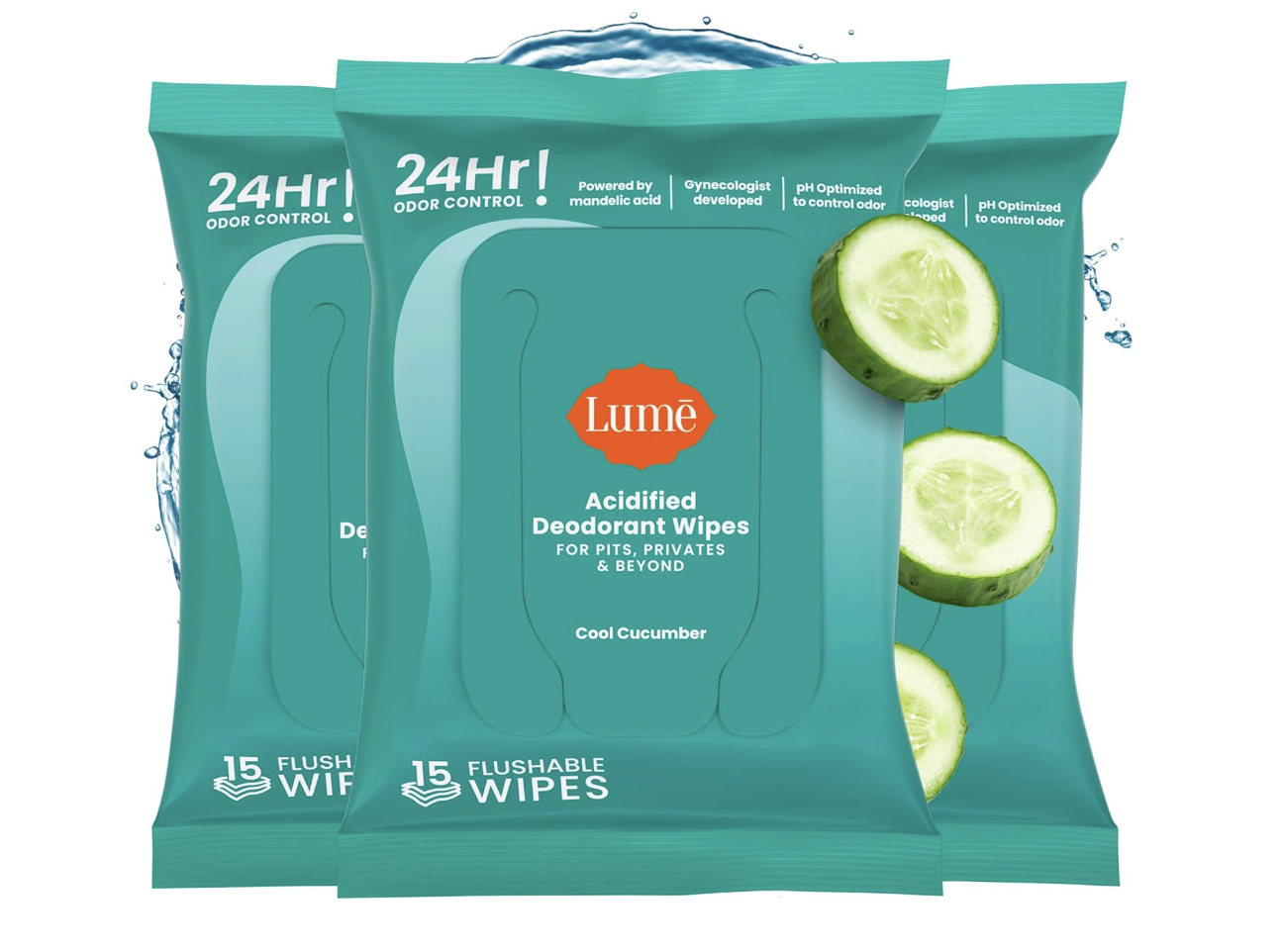 Lume Acidified Deodorant Wipes