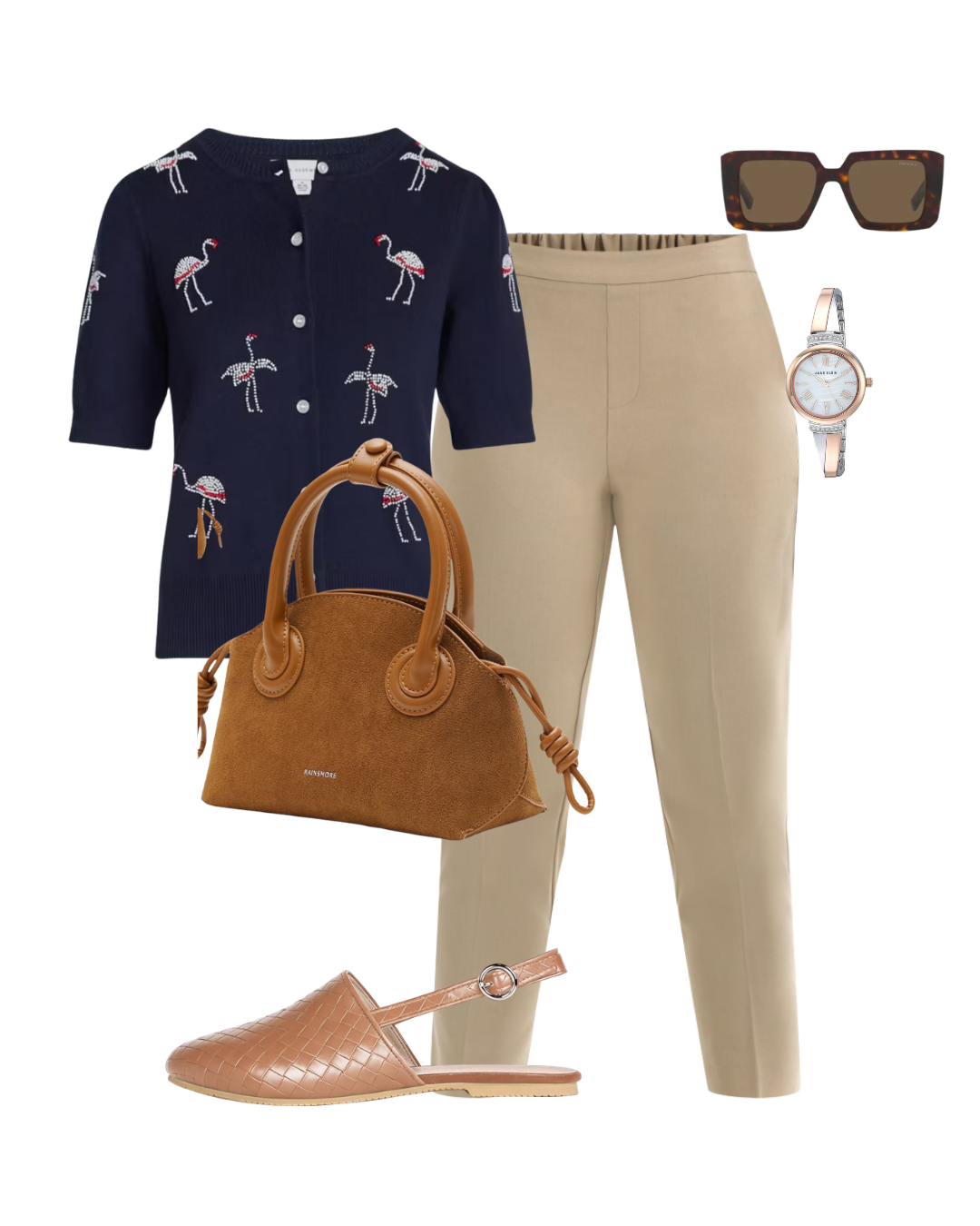 Casual Walmart errand outfit with a white boatneck tee, black pull-on pants, ballet flats and a tote.