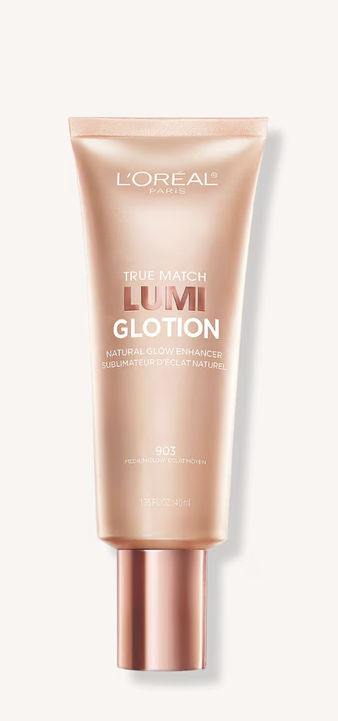 : L’Oréal True Match Lumi Glotion liquid glow enhancer for face and body.