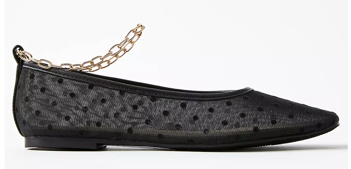 Black mesh ballet flats with a dainty bow detail, a lightweight and breathable footwear essential for a spring 2026 capsule wardrobe.