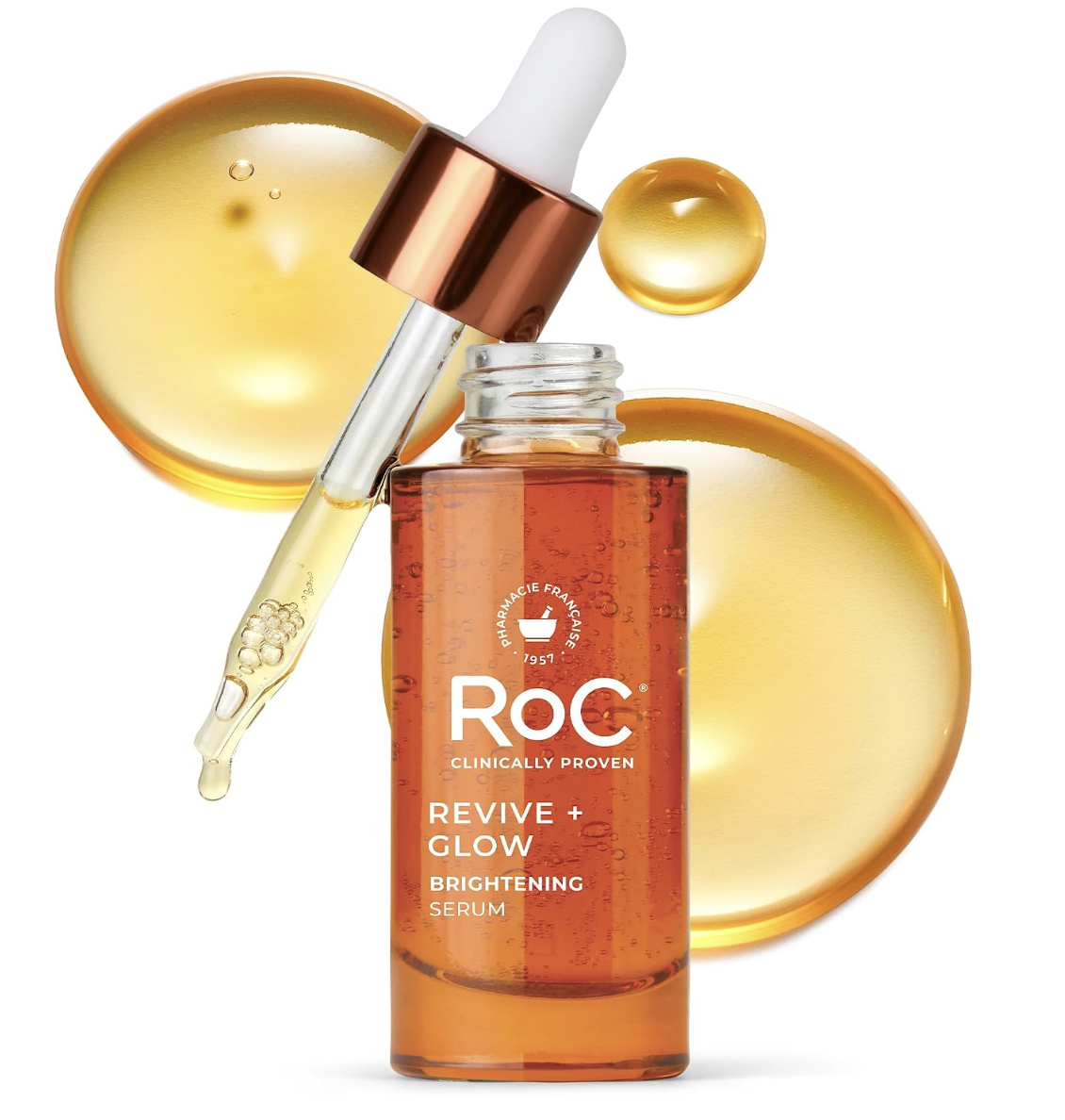 RoC Multi Correxion Revive + Glow Daily Serum bottle for dull-looking skin.
