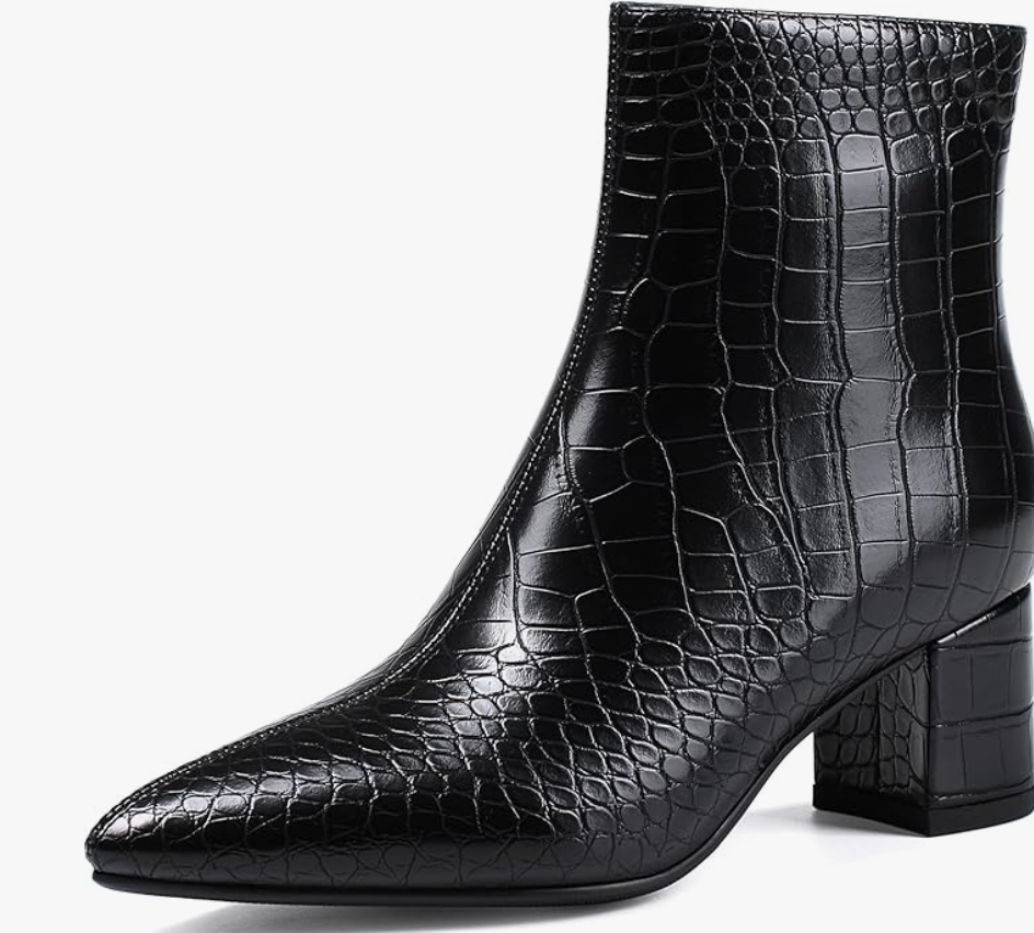 Chunky Block Heel Short Boots