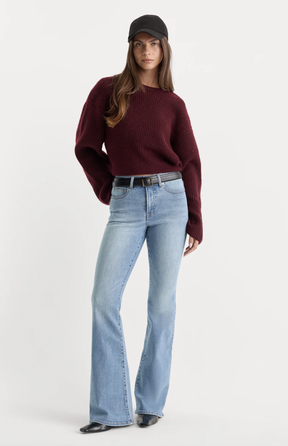 Pear shape: bootcut jeans styled for fall, featured in an Autum Love guide