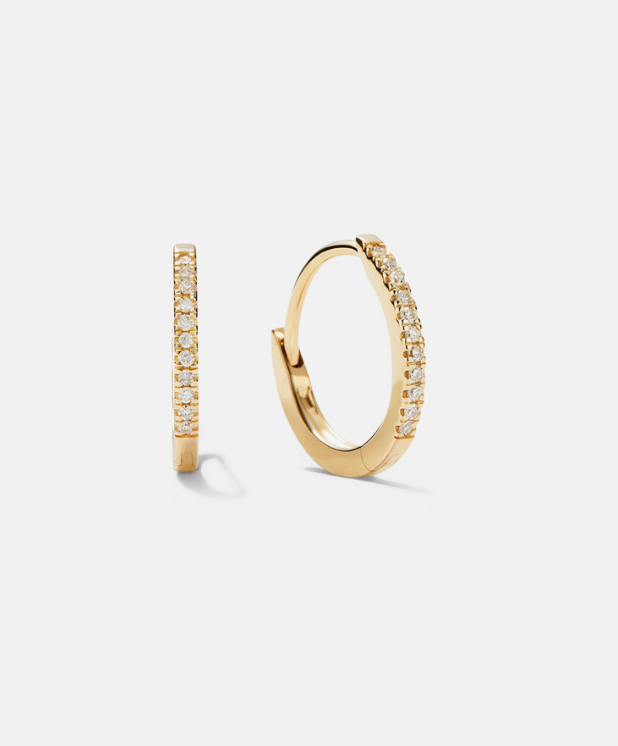 Pave Diamond Huggie Hoops MEJURI $398.00Current Price $398.00