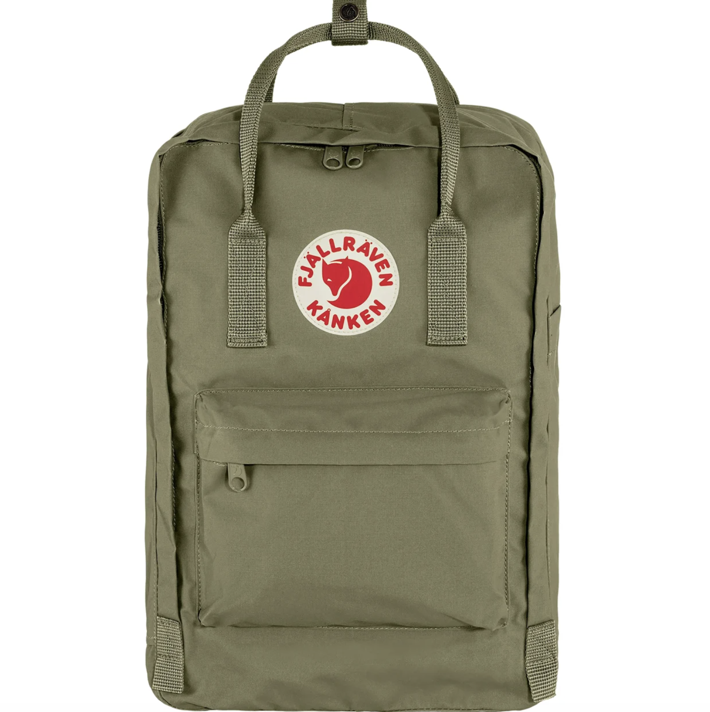 Fjällräven Kånken Laptop 15 structured backpack with top handles.