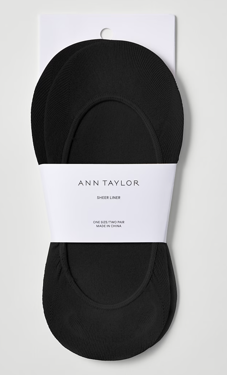 Ann Taylor sheer no-show socks arranged as a set