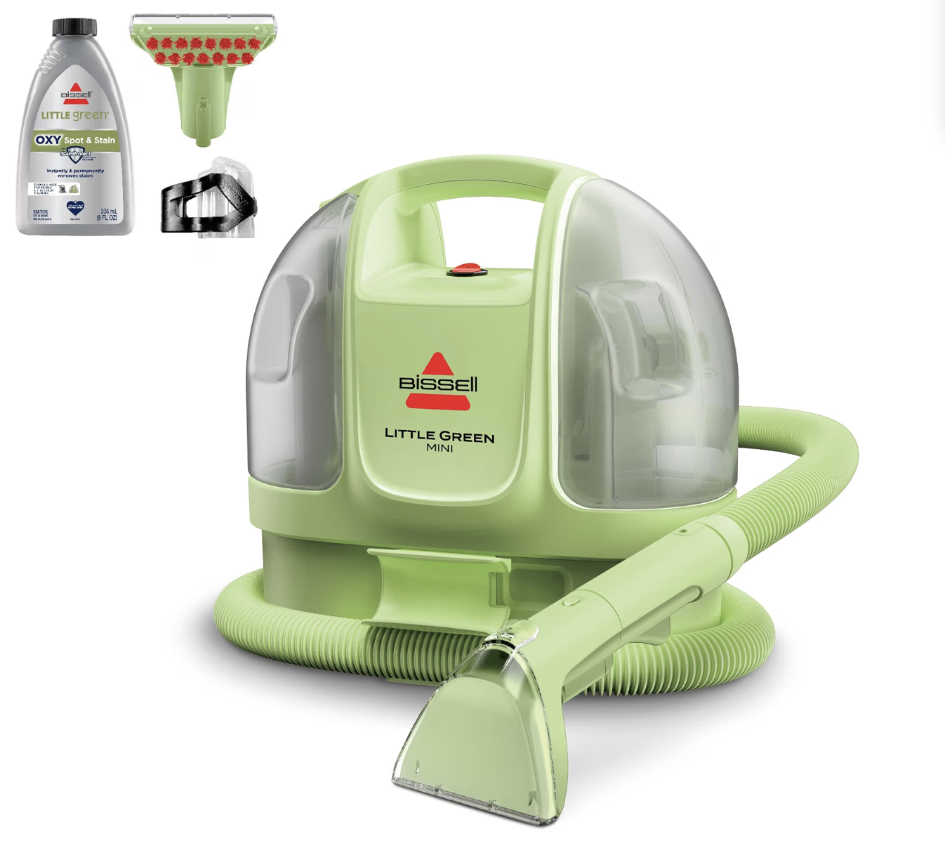BISSELL Little Green Mini portable carpet cleaner with hose attachment