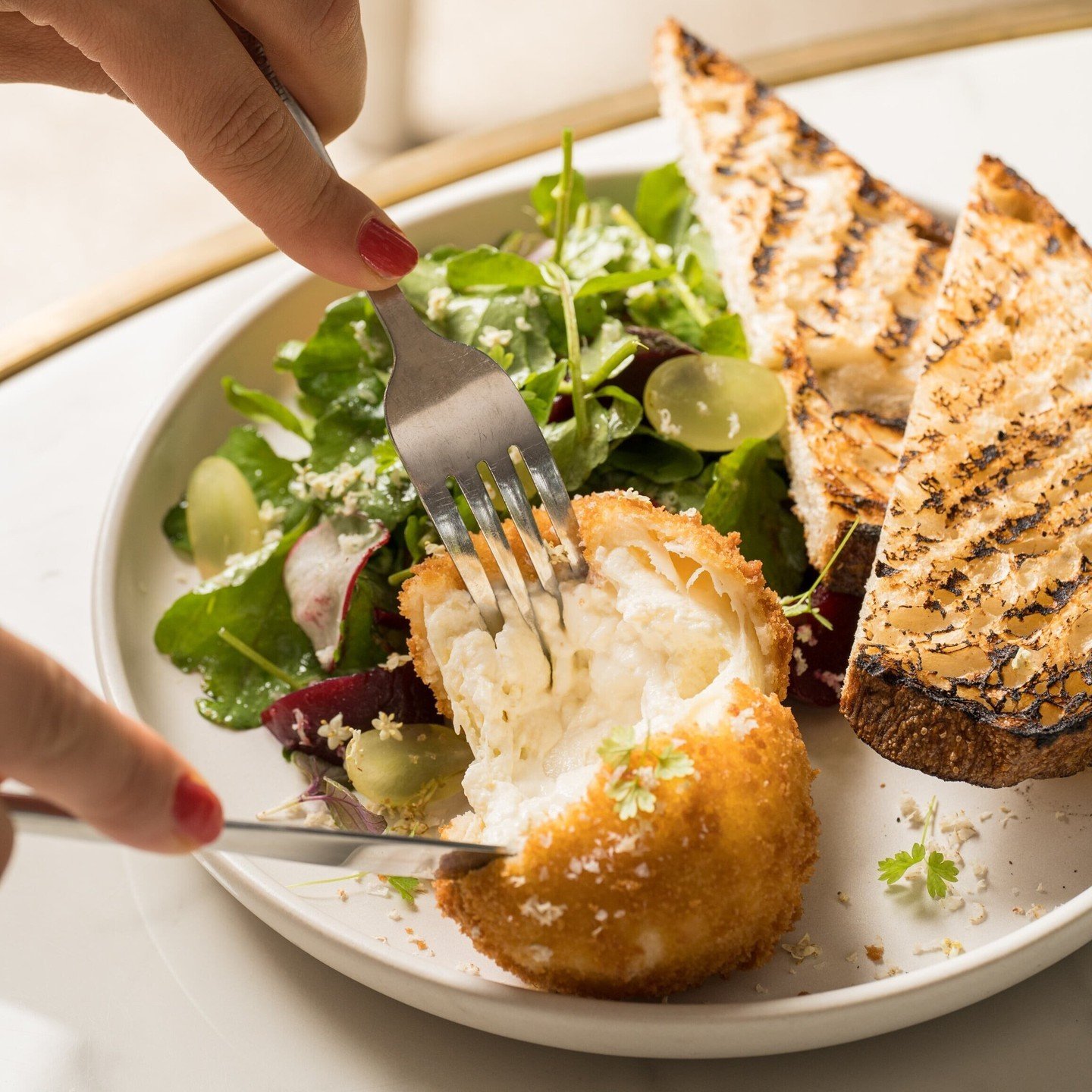 Our new Burrata Bomb is...the BOMB 🧀 Panko burrata, watercress, pickled beets, pickled grape &amp; horseradish. 

Available now on our new menu.