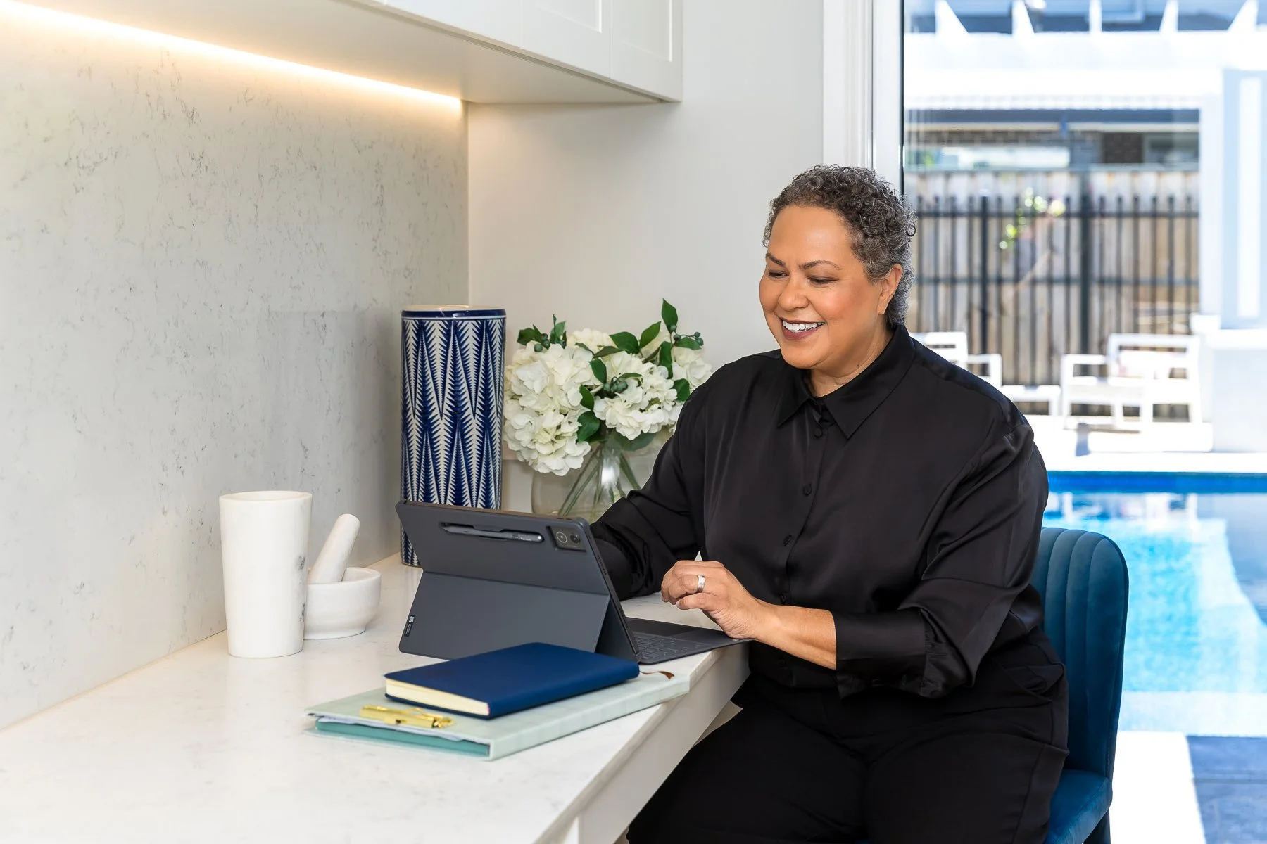 Work benches in display homes in Box Hill make for amazing branding photography locations