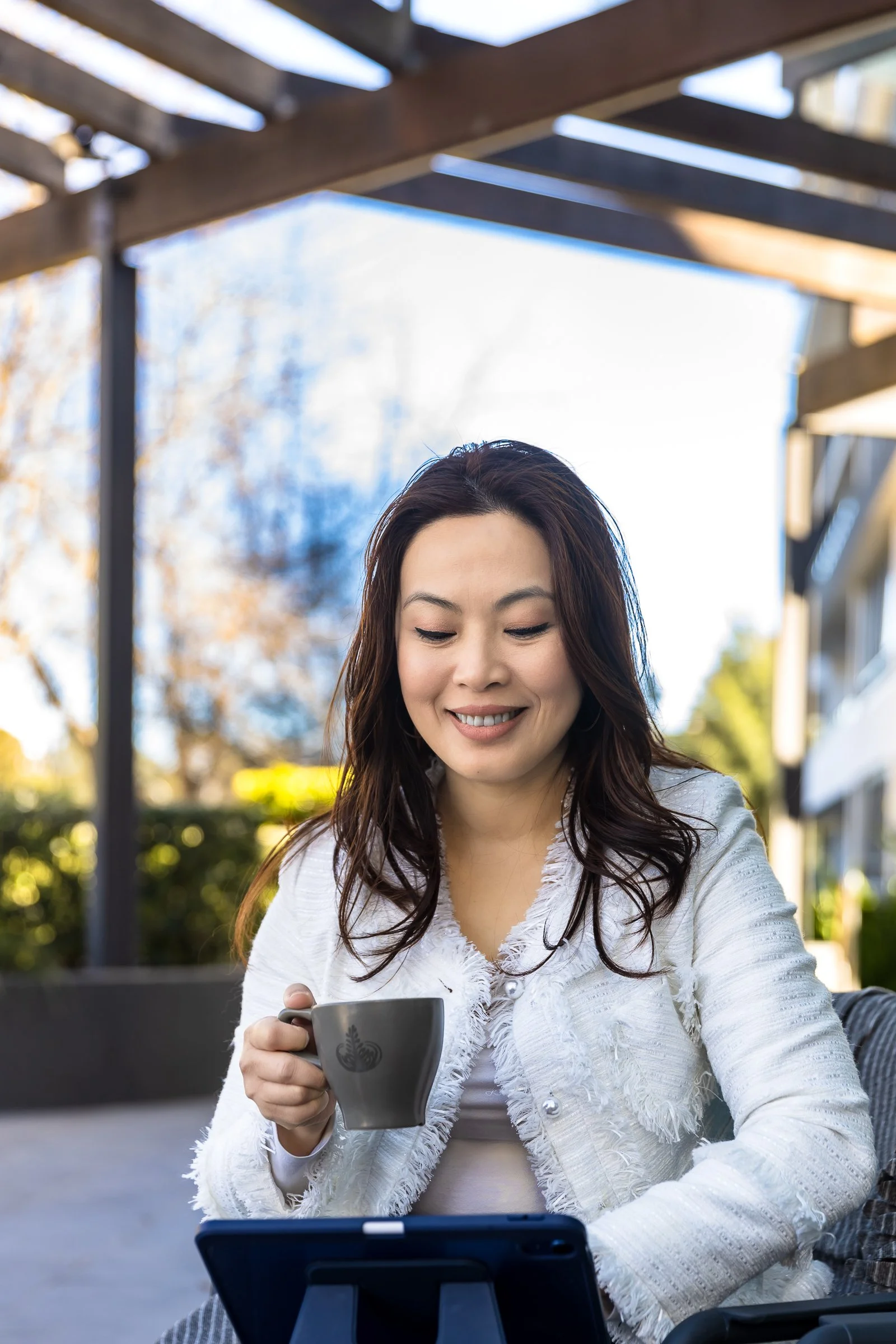 Whole Cafe at Norwest made a great outdoor area for drinking coffee and getting branding photos