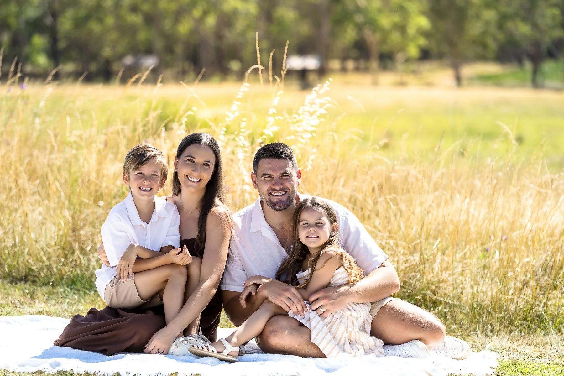 A family photoshoot at Rouse Hill Regional Park in Sydney's Hills District